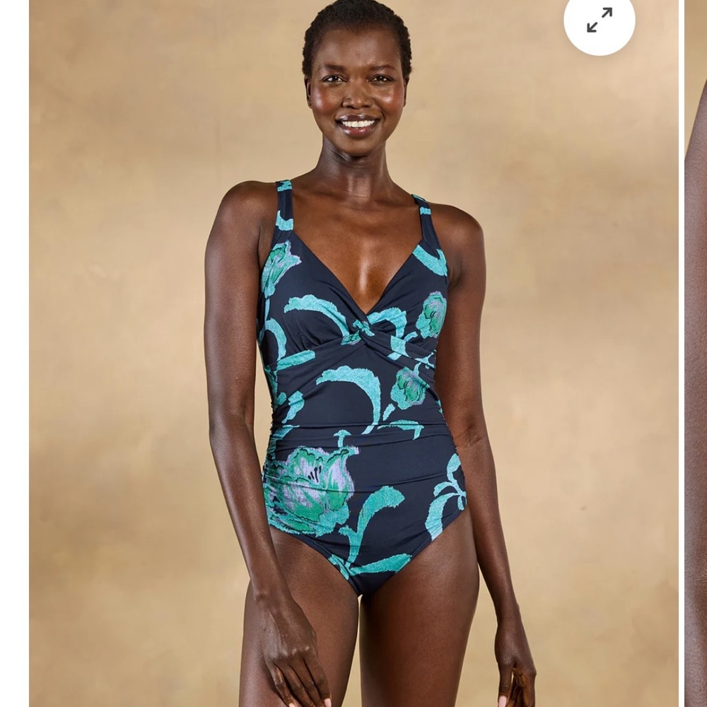 Sundance Blue and Green Floral One-Piece Swimsuit